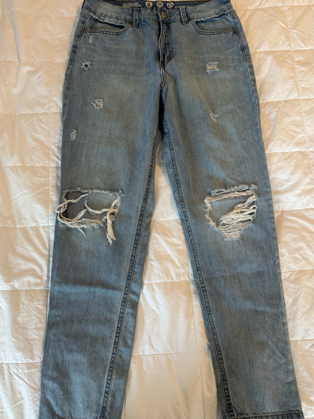 Rewash Vintage Reunion High Rise Mom Jeans Distressed 9/29